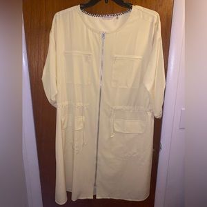 NWT Soft Surrounding PLUSSZ 1X (18W-20W) Knee-Length Utility Dress (Lemon Grass)